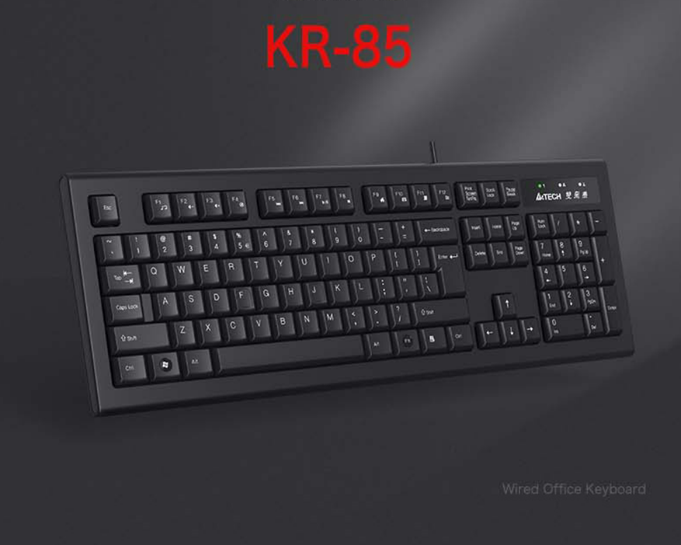 双飞燕（A4TECH） KR-85防水外接办公游戏家用键盘USB台式机笔记本电脑有线键盘 KR-85有线键盘（USB接口）